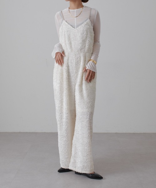 Lui's（ルイス）の「【全骨格◎/細見え】カットジャガードサロペット（その他パンツ・レディース・アイボリー/ブラック・FREE）」の20枚目の写真