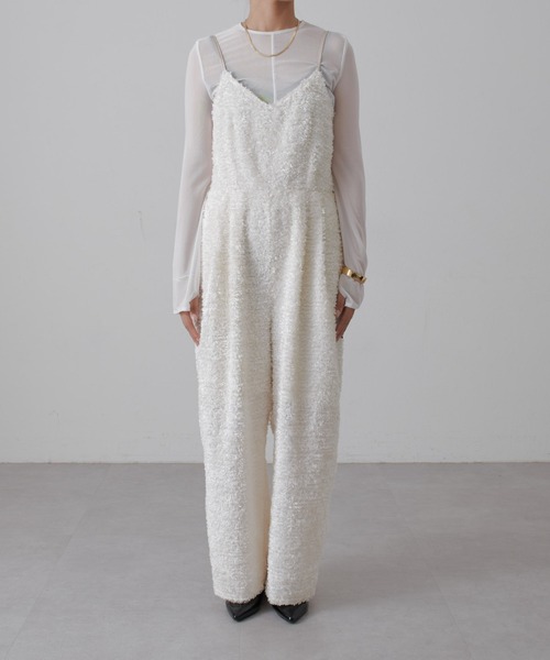 Lui's（ルイス）の「【全骨格◎/細見え】カットジャガードサロペット（その他パンツ・レディース・アイボリー/ブラック・FREE）」の15枚目の写真