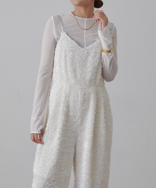 Lui's（ルイス）の「【全骨格◎/細見え】カットジャガードサロペット（その他パンツ・レディース・アイボリー/ブラック・FREE）」の21枚目の写真