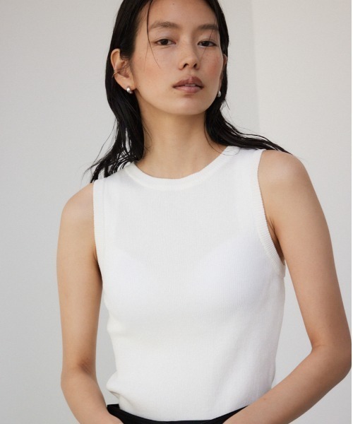 GANNI タンクトップ GANNI ガニー タンクトップ SOFT COTTON RIB TANK TOP T3897