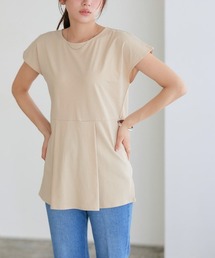 ひんやりシルキーフレンチスリーブチュニックカットソー