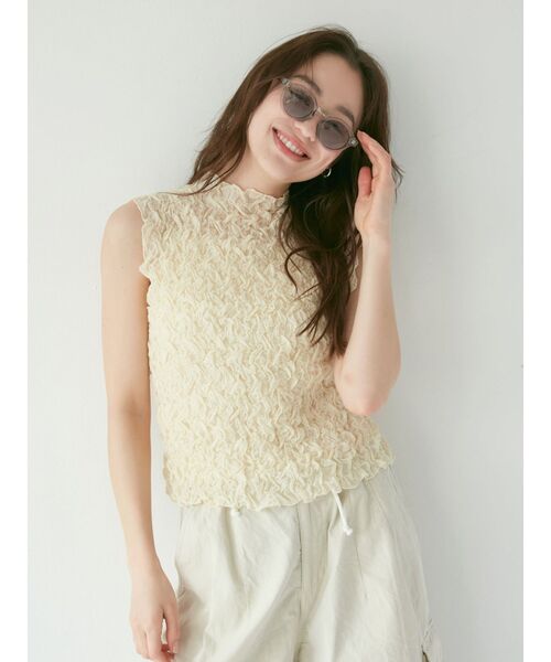 Ungrid（アングリッド）の「ジャガードノースリブラウス（シャツ/ブラウス・レディース・ブラック/アイボリー・FREE）」の9枚目の写真