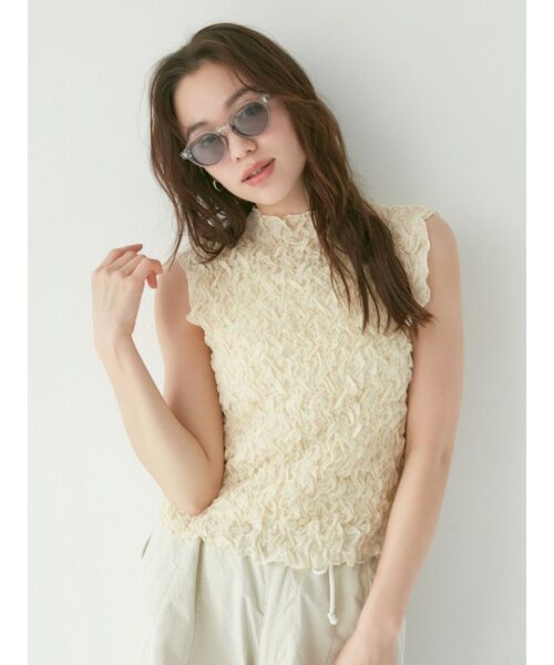 Ungrid（アングリッド）の「ジャガードノースリブラウス（シャツ/ブラウス・レディース・ブラック/アイボリー・FREE）」の11枚目の写真