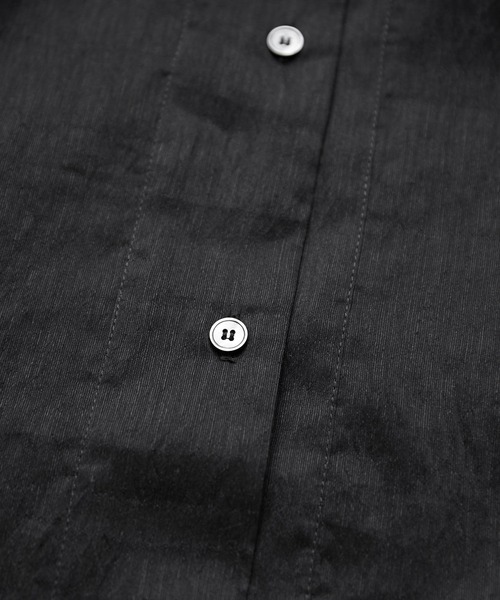 SALON adam et rope'（サロン アダム エ ロペ）の「ACAR麻混カフタンシャツワンピース　無地/ストライプ【洗える】（ワンピース・レディース・サックスブルー/ブラック・FREE）」の8枚目の写真