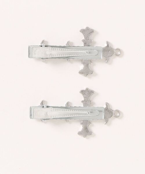 SPINNS（スピンズ）の「【2個セット】クロスカラーヘアクリップ（バレッタ/ヘアクリップ・レディース・ブラック・ONESIZE）」の2枚目の写真