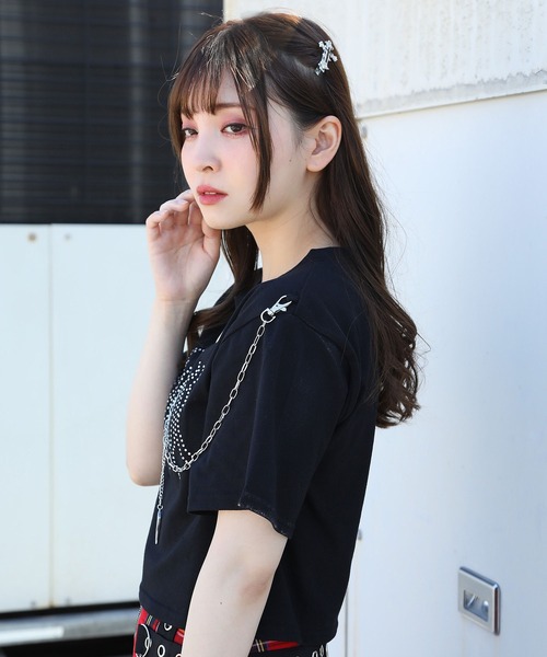 SPINNS（スピンズ）の「【2個セット】クロスカラーヘアクリップ（バレッタ/ヘアクリップ・レディース・ブラック・ONESIZE）」の7枚目の写真