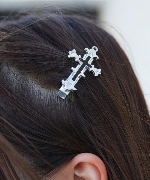 SPINNS（スピンズ）の「【2個セット】クロスカラーヘアクリップ（バレッタ/ヘアクリップ・レディース・ブラック・ONESIZE）」の8枚目の写真