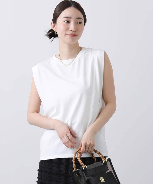 Gready Brilliant(グレディブリリアン)の「プレーティング天竺ノースリーカットソー(Tシャツ/カットソー・レディース・ブラック/オフホワイト・38)」の9枚目の写真