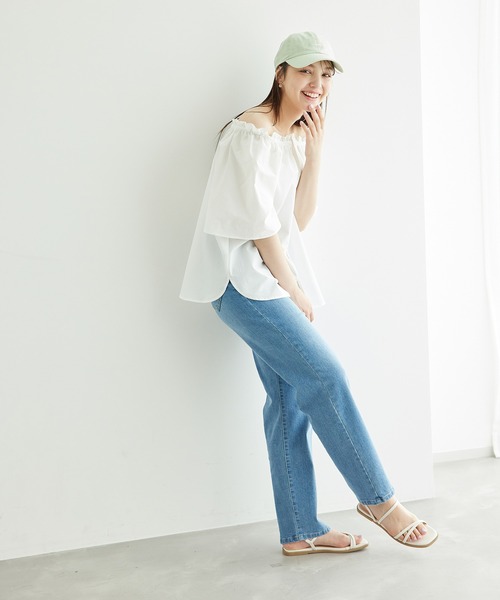 ROPE' PICNIC(ロペピクニック)の「サッカーオフショルブラウス/2WAY(シャツ/ブラウス・レディース・ブラック/サックスブルー/ホワイト・38)」の9枚目の写真