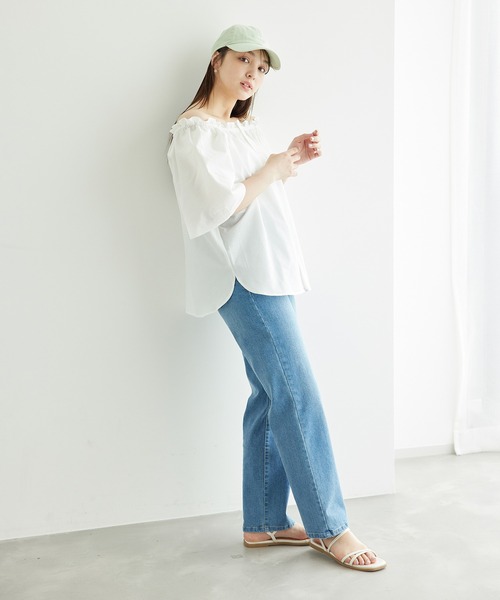 ROPE' PICNIC(ロペピクニック)の「サッカーオフショルブラウス/2WAY(シャツ/ブラウス・レディース・ブラック/サックスブルー/ホワイト・38)」の10枚目の写真