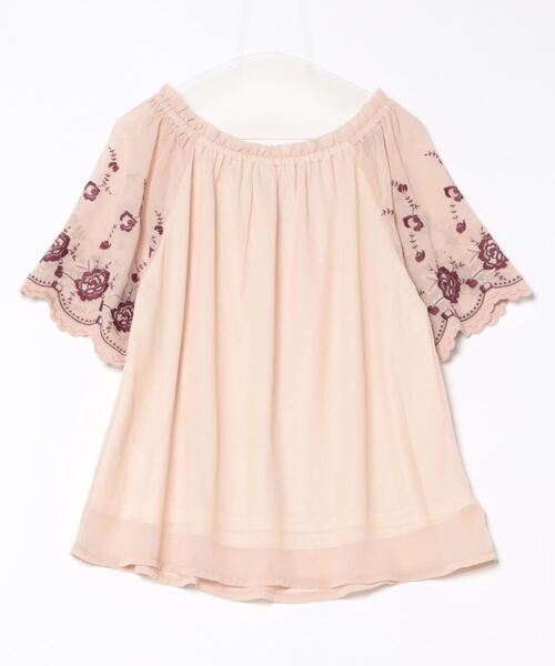 axes femme(アクシーズファム)の「花刺繍2WAYシフォンブラウス(Tシャツ/カットソー・レディース・ブラック/キナリ/ピンク・FREE)」の17枚目の写真