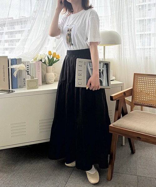 cuorequal(クオレコール)の「CATプリント半袖Tシャツ(Tシャツ/カットソー・レディース・ホワイト・LARGE/MEDIUM)」の10枚目の写真