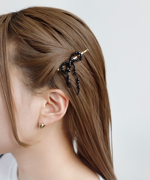 フェラガモ　ネイビーリボンヘアピン ゴールド金具付き ショッピングゴー shoppinggo ヘアピン2個セット リボン ヘア