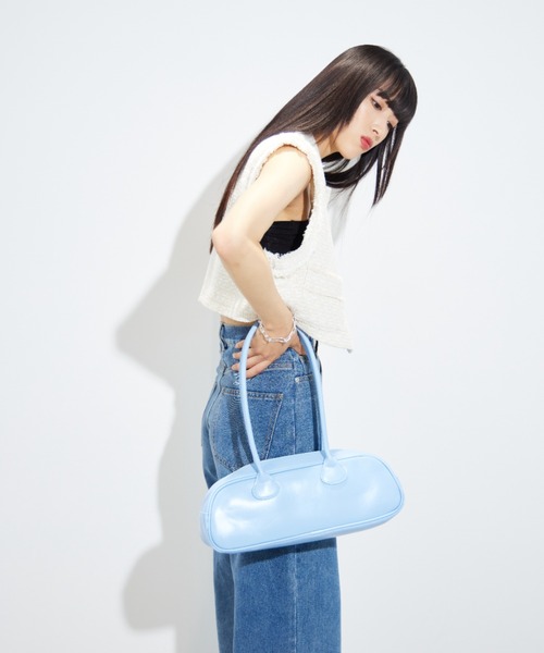 Shelly island（シェリーアイランド）の「プアッファーボストンバッグ（ボストンバッグ・レディース・ホワイト/ブラック/ブルー・FREE）」の17枚目の写真