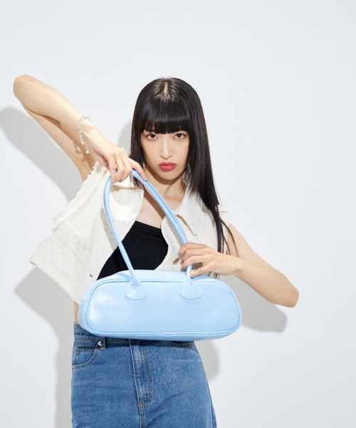 Shelly island（シェリーアイランド）の「プアッファーボストンバッグ（ボストンバッグ・レディース・ホワイト/ブラック/ブルー・FREE）」の19枚目の写真