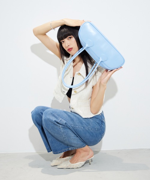 Shelly island（シェリーアイランド）の「プアッファーボストンバッグ（ボストンバッグ・レディース・ホワイト/ブラック/ブルー・FREE）」の21枚目の写真