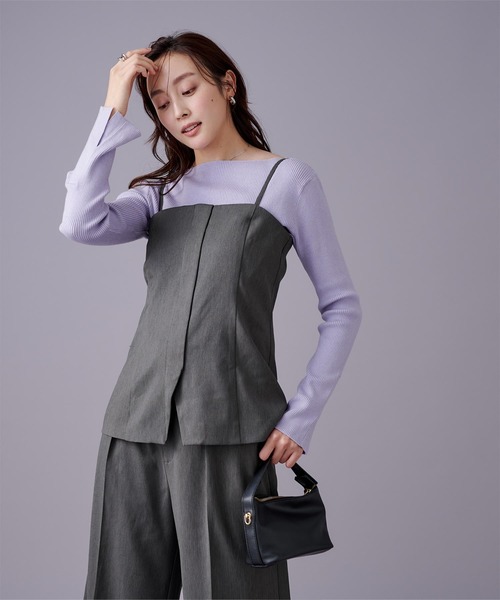 UR'S（ユアーズ）の「ウエストシェイプキャミソールビスチェ（キャミソール・レディース・アイボリー/ブラック/チャコール/キャメル・L/S/M）」の19枚目の写真