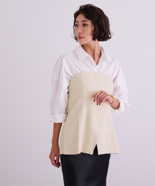 UR'S（ユアーズ）の「ウエストシェイプキャミソールビスチェ（キャミソール・レディース・アイボリー/ブラック/チャコール/キャメル・L/S/M）」の7枚目の写真