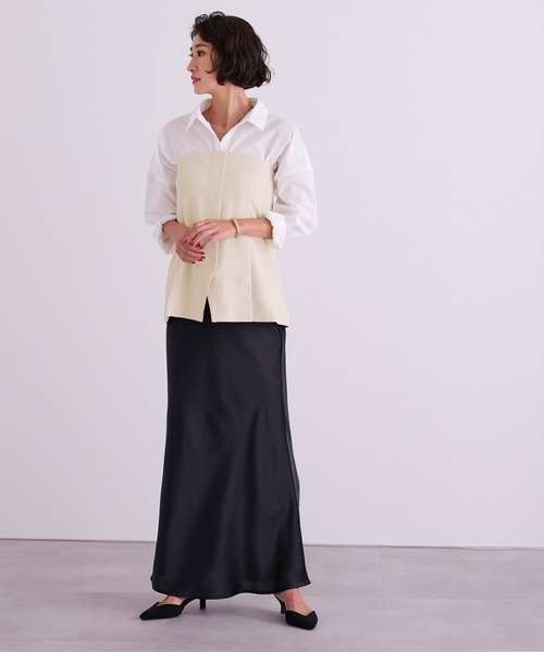 UR'S（ユアーズ）の「ウエストシェイプキャミソールビスチェ（キャミソール・レディース・アイボリー/ブラック/チャコール/キャメル・L/S/M）」の6枚目の写真