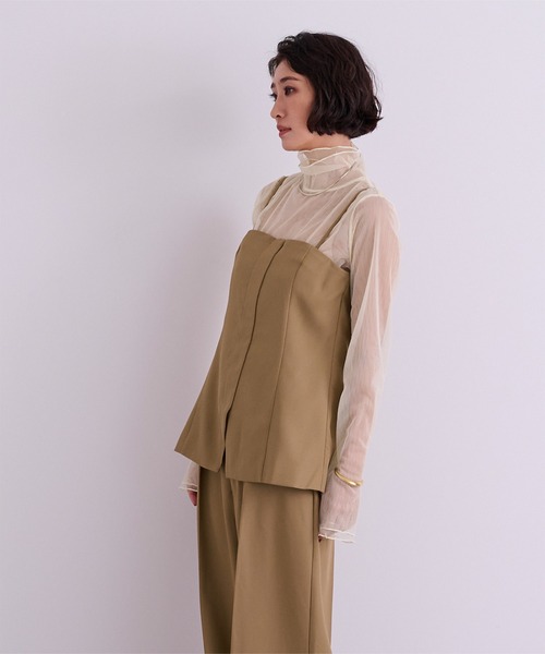 UR'S（ユアーズ）の「ウエストシェイプキャミソールビスチェ（キャミソール・レディース・アイボリー/ブラック/チャコール/キャメル・L/S/M）」の10枚目の写真