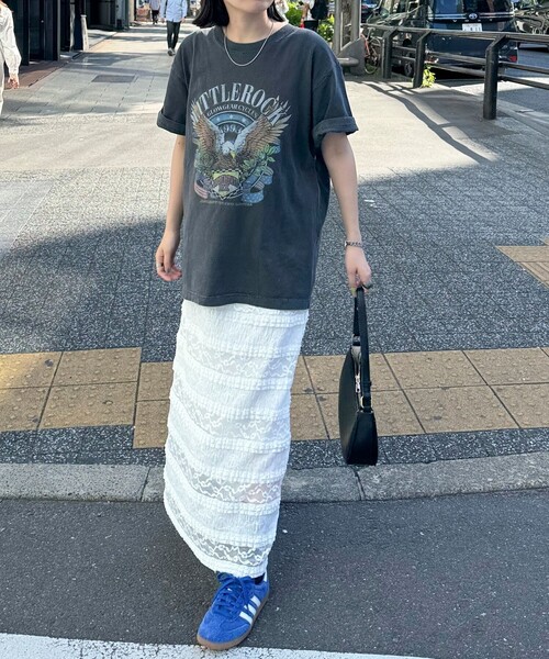 fredy emue(フレディエミュ)の「カットレースナロースカート(スカート・レディース・ライトグレー/オフホワイト/ブラック・38)」の2枚目の写真