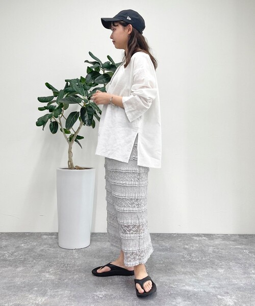 fredy emue(フレディエミュ)の「カットレースナロースカート(スカート・レディース・ライトグレー/オフホワイト/ブラック・38)」の21枚目の写真