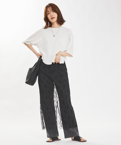 abahouse mavie（アバハウスマヴィ）の「チュールレースレイヤードスカート（スカート・レディース・ホワイト/ブラック・フリー）」の8枚目の写真