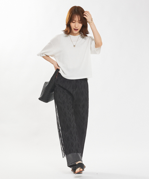 abahouse mavie（アバハウスマヴィ）の「チュールレースレイヤードスカート（スカート・レディース・ホワイト/ブラック・フリー）」の9枚目の写真