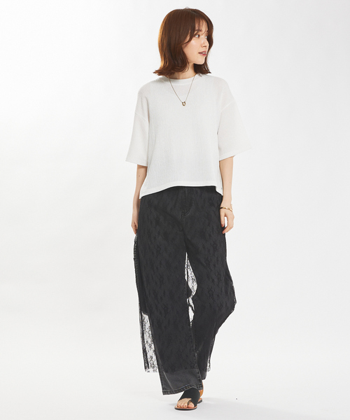 abahouse mavie（アバハウスマヴィ）の「チュールレースレイヤードスカート（スカート・レディース・ホワイト/ブラック・フリー）」の10枚目の写真