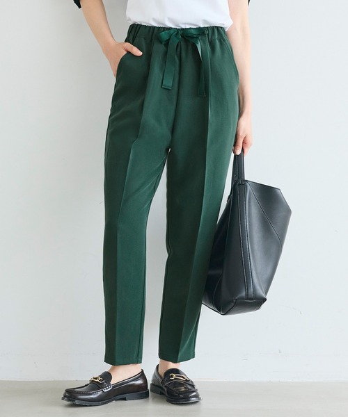 coca(coca)(コカ)の「\再入荷/ セットアップ対応 リボンテーパードパンツ(スラックス・レディース・アイボリー/ブラック/ライトブルー/ライトピンク/ネイビー/ダークグリーン/ダークブラウン・M/L/S)」の5枚目の写真