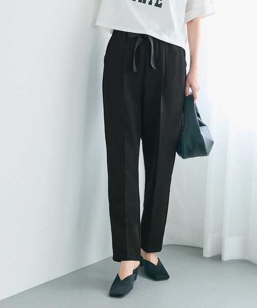 coca（coca）（コカ）の「セットアップ対応 リボンテーパードパンツ（スラックス・レディース・アイボリー/ブラック/ライトブルー/ライトピンク/ネイビー・M/L/S）」の7枚目の写真