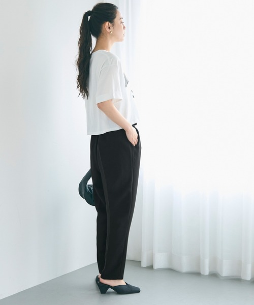 coca（coca）（コカ）の「セットアップ対応 リボンテーパードパンツ（スラックス・レディース・アイボリー/ブラック/ライトブルー/ライトピンク/ネイビー・M/L/S）」の8枚目の写真