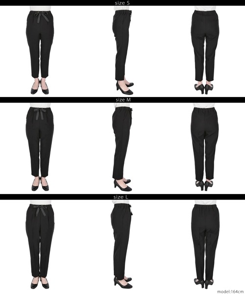 coca(coca)(コカ)の「\再入荷/ セットアップ対応 リボンテーパードパンツ(スラックス・レディース・アイボリー/ブラック/ライトブルー/ライトピンク/ネイビー/ダークグリーン/ダークブラウン・M/L/S)」の13枚目の写真