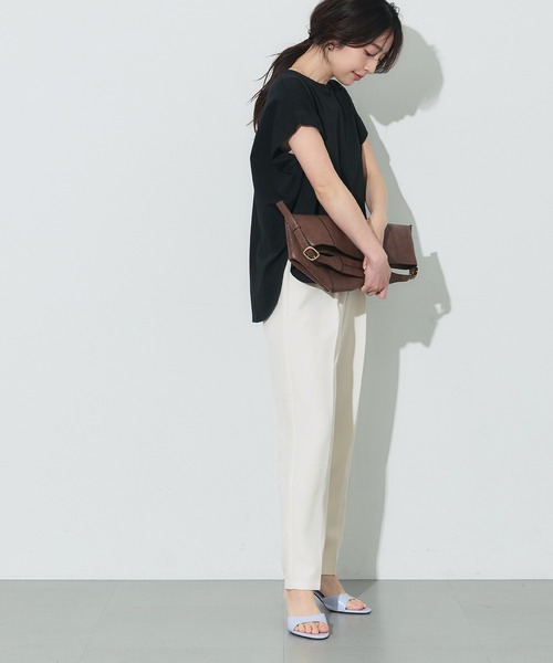 coca(coca)(コカ)の「\再入荷/ セットアップ対応 リボンテーパードパンツ(スラックス・レディース・アイボリー/ブラック/ライトブルー/ライトピンク/ネイビー/ダークグリーン/ダークブラウン・M/L/S)」の22枚目の写真