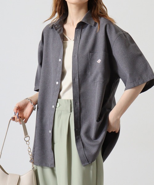 BALL(ボール)の「BALL 麻ライク 半袖 レギュラーカラーシャツ(シャツ/ブラウス・メンズ・ライトグレー/チャコール/ミント・LL/L/M)」の2枚目の写真