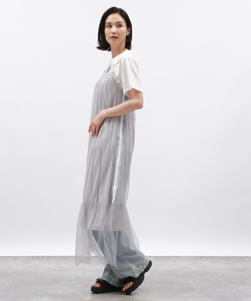 LAKOLE(ラコレ)の「サイドラインチュールワンピース / 129235(ワンピース・レディース・ブラック/オフホワイト/グレー・SMALL/MEDIUM)」の10枚目の写真