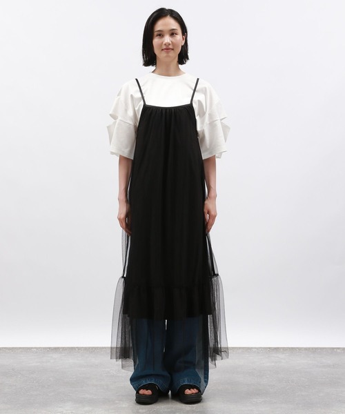 LAKOLE(ラコレ)の「サイドラインチュールワンピース / 129235(ワンピース・レディース・ブラック/オフホワイト/グレー・SMALL/MEDIUM)」の12枚目の写真