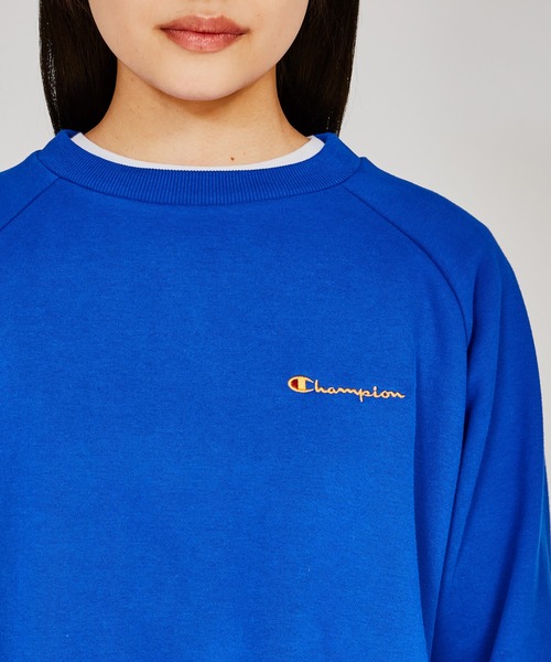 Champion(チャンピオン)の「【Champion/チャンピオン】レディース クルーネックスウェットシャツ(スウェット・レディース・オフホワイト/ブラック系その他/ヘザーグレー/ブルー/ベージュ/ダークグリーン系・LARGE/MEDIUM)」の7枚目の写真