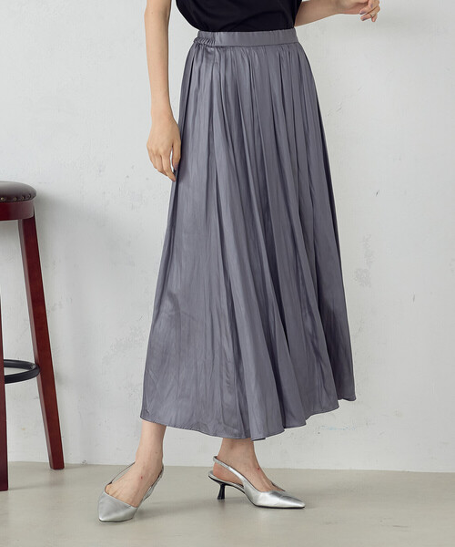 割繊ツイルタックギャザースカート（スカート）｜COMME CA ISM（コムサイズム）