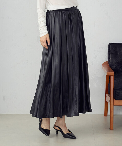 割繊ツイルタックギャザースカート（スカート）｜COMME CA ISM（コムサイズム）