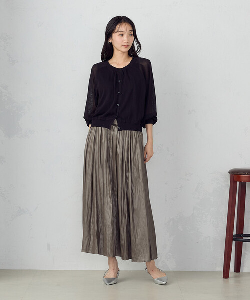 割繊ツイルタックギャザースカート（スカート）｜COMME CA ISM（コムサイズム）