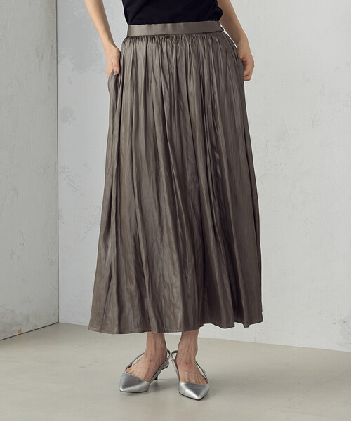 割繊ツイルタックギャザースカート（スカート）｜COMME CA ISM（コムサイズム）