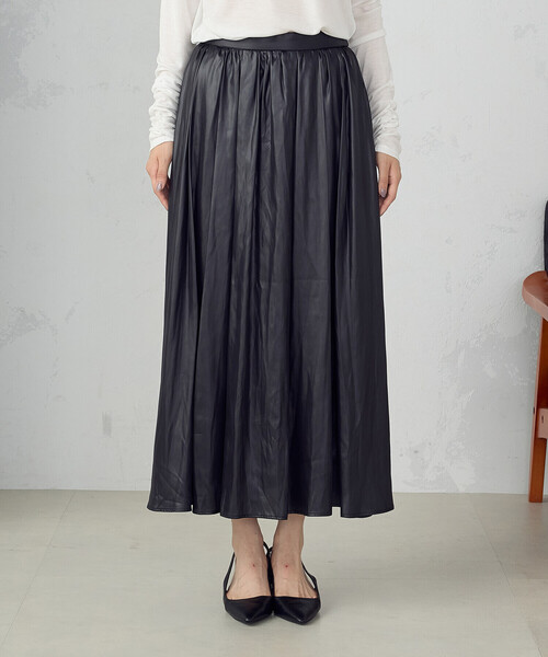 割繊ツイルタックギャザースカート（スカート）｜COMME CA ISM（コムサイズム）