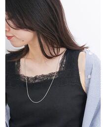 Samansa Mos2 blue | 前後2way幅広レースタンク(Tシャツ/カットソー)