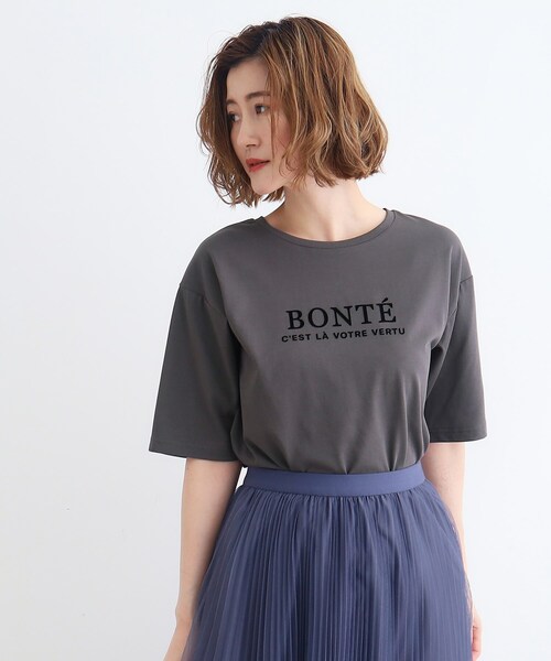 grove（グローブ）の「◆＜接触冷感・UVカット・ご自宅で洗える＞ロゴプリント5分袖Tシャツ（Tシャツ/カットソー・レディース・ブラウン系1/グレー系その他/オフホワイト/ベージュ・02/03/01/04/05）」の13枚目の写真