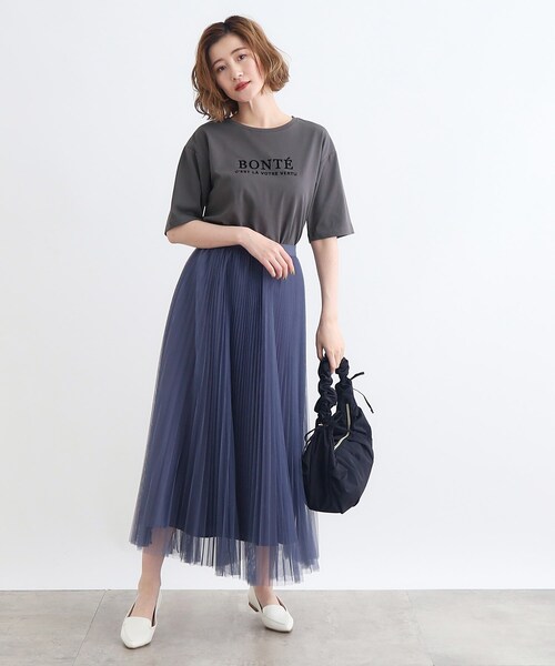 grove（グローブ）の「◆＜接触冷感・UVカット・ご自宅で洗える＞ロゴプリント5分袖Tシャツ（Tシャツ/カットソー・レディース・ブラウン系1/グレー系その他/オフホワイト/ベージュ・02/03/01/04/05）」の14枚目の写真