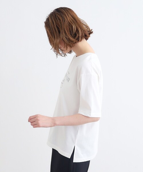 grove（グローブ）の「◆＜接触冷感・UVカット・ご自宅で洗える＞ロゴプリント5分袖Tシャツ（Tシャツ/カットソー・レディース・ブラウン系1/グレー系その他/オフホワイト/ベージュ・02/03/01/04/05）」の17枚目の写真