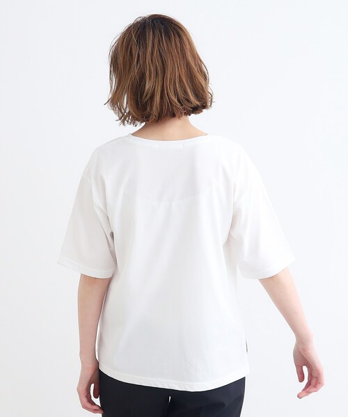 grove（グローブ）の「◆＜接触冷感・UVカット・ご自宅で洗える＞ロゴプリント5分袖Tシャツ（Tシャツ/カットソー・レディース・ブラウン系1/グレー系その他/オフホワイト/ベージュ・02/03/01/04/05）」の18枚目の写真