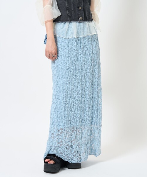 FREAK'S STORE（フリークスストア）の「チュールレーススカート（スカート・レディース・オフホワイト/サックスブルー/ブラック・ﾌﾘ-）」の3枚目の写真