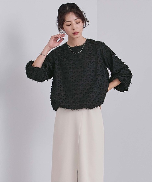 UR'S(ユアーズ)の「ジャガードバルーンブラウス(シャツ/ブラウス・レディース・アイボリー/ブラック・L/M/S)」の19枚目の写真